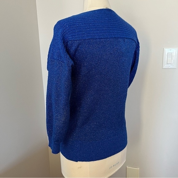 Marella Vintage 80’s Blue Sparkly Sweater - Picture 4 of 8